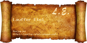 Lauffer Etel névjegykártya